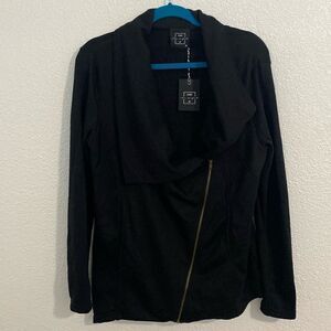 NWT-Chic as F-ck- Black moto zip jacket- size medium